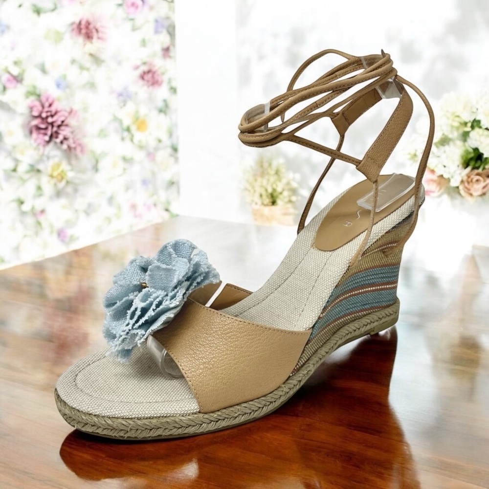 NEW Unisa Florette Wedge Tie Up Sandals Size 8.5